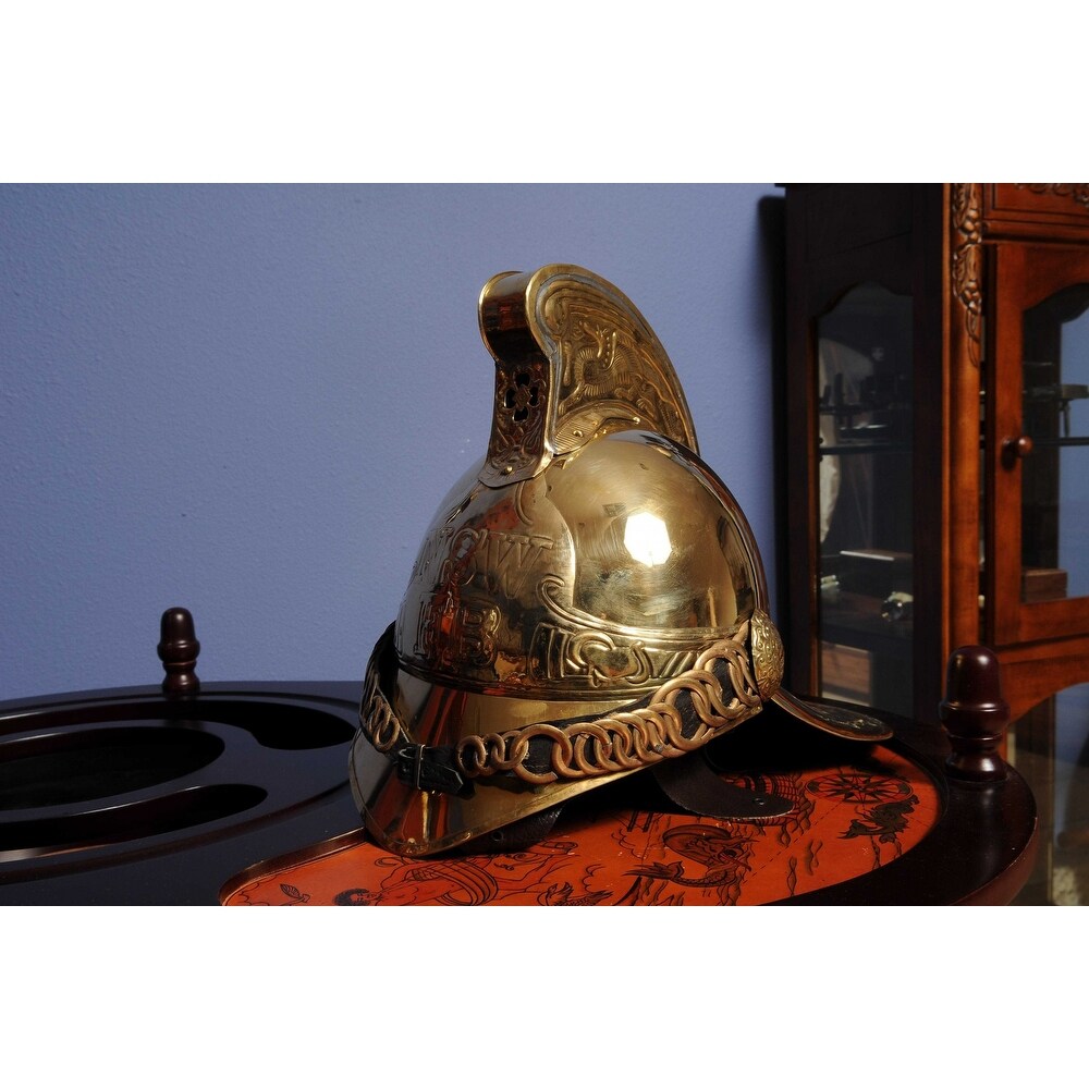 Vintage Victorian England Fireman Helmet   12x10x11\