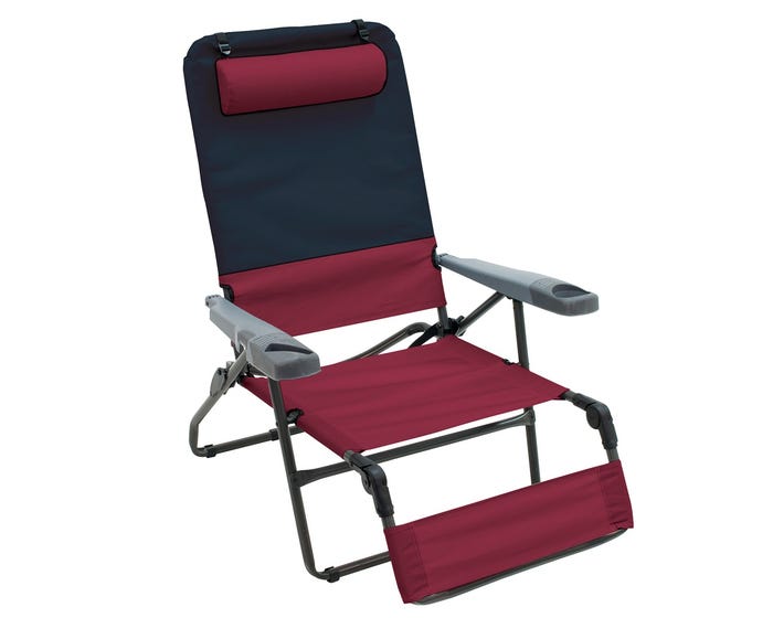 RIO Gear 4-Position Ottoman Lounger - Charcoal/Oxblood GR569-430-1