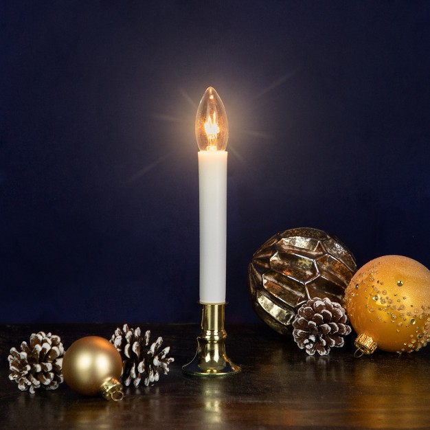 White And Gold C7 Light Christmas Candle Lamp With Timer