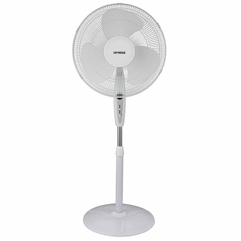 Optimus 16 in. Oscillating Stand Fan with Remote Control