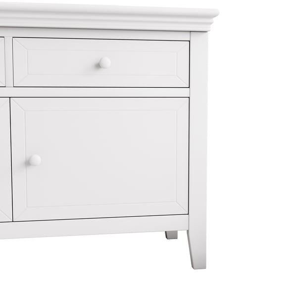 Traditional Concise Style White Solid Wood Dresser with Ample Storage Space