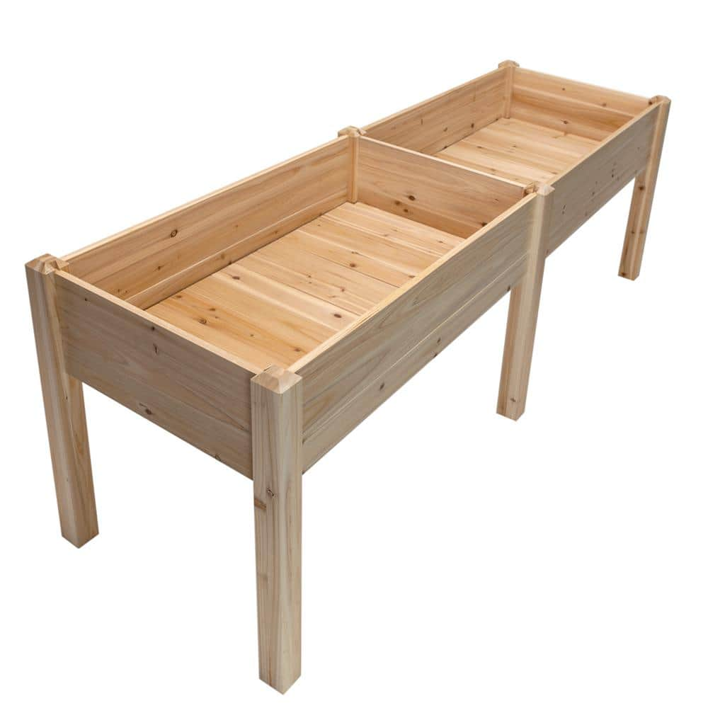 Outdoor Essentials Homestead 2 ft. x 8 ft. Cedar Elevated Garden Planter (Tool Free) 472542