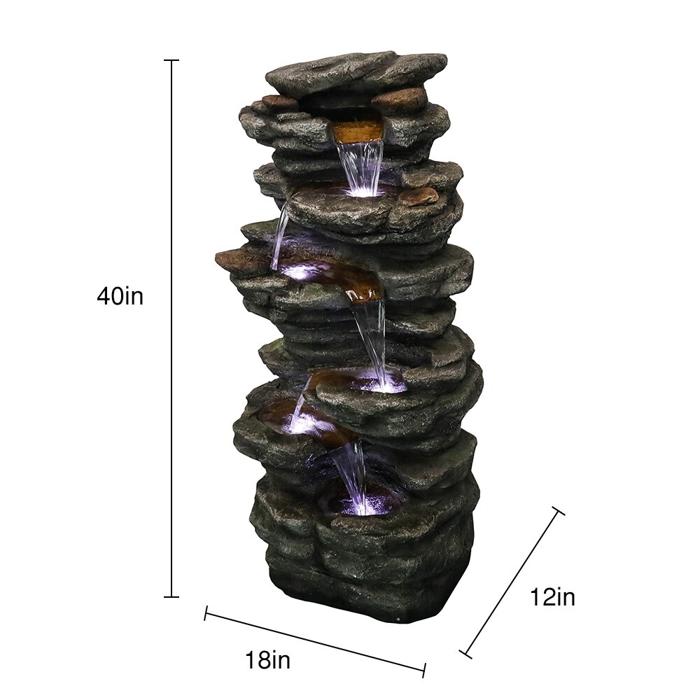 40 inch Cascading LED Waterfall Fountain