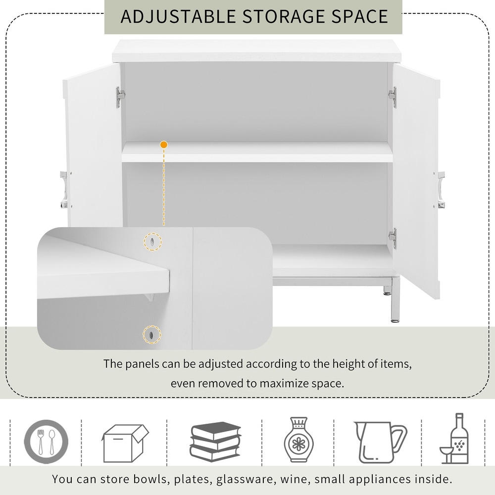 Modern Storage Cabinet  Free Standing Buffet Cabinet  Wood Accent Cabinet for Living Room  Entryway  Dining Room