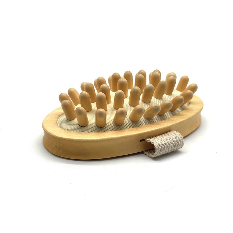 Pursonic Wooden bath massager body brush with lotus wooden handle