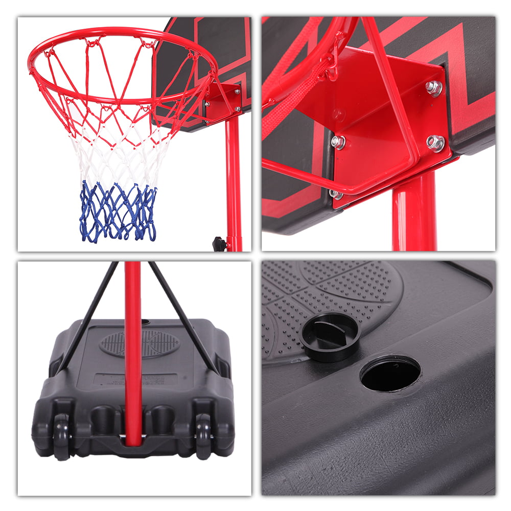 Zimtown Kids Basketball Stand， 5.2ft -7.2ft Height Adjustable Portable Basketball Hoop System， with Wheels， Indoor Outdoor Fitness