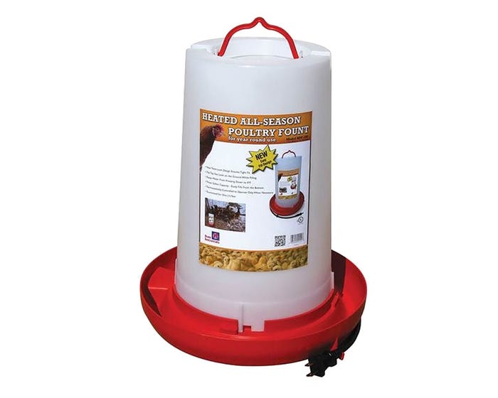 Farm Innovators 3 Gallon Plastic Heated Poultry Fountain - HPF-100