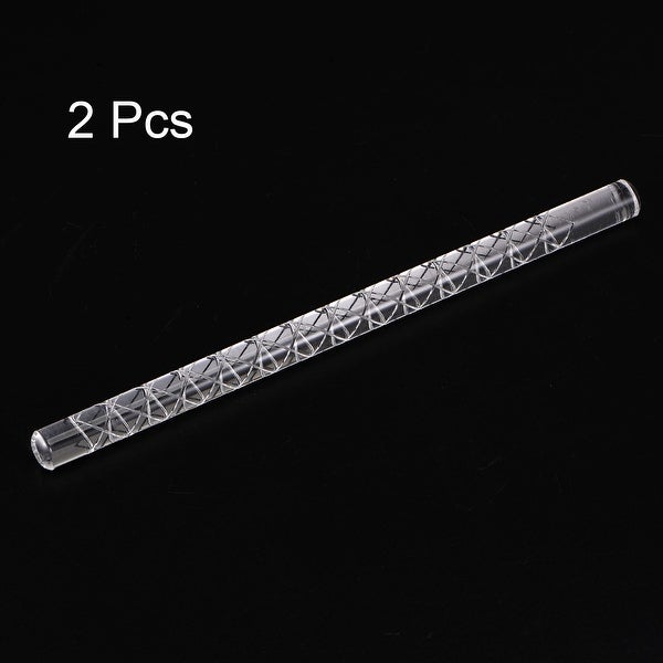 2pcs Acrylic Embossed Rolling Pin 16cm x 1cm Lattice Pattern - Transparent