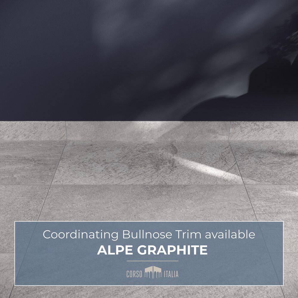 Corso Italia Alpe Graphite 12 in. x 24 in. Porcelain Floor and Wall Tile (15.50 sq. ft.Case) 610010002399