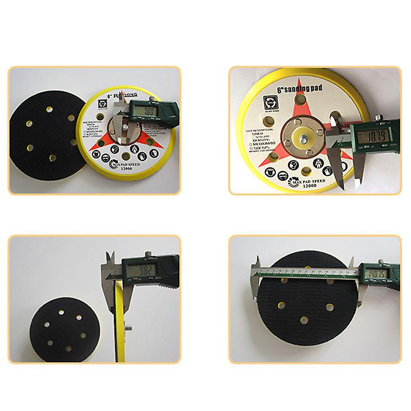 150mm 6 Holes Flocking Sanding Pad 6 Inch Adhesive Dual Action Random Orbital Sander Polishing Wheel Sandpaper Sucker