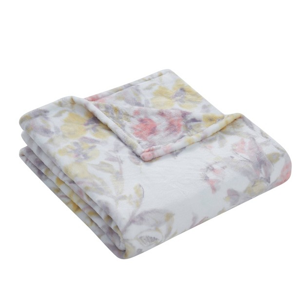 Oversized Sylenna Floral Plush Throw Blanket Vcny Home