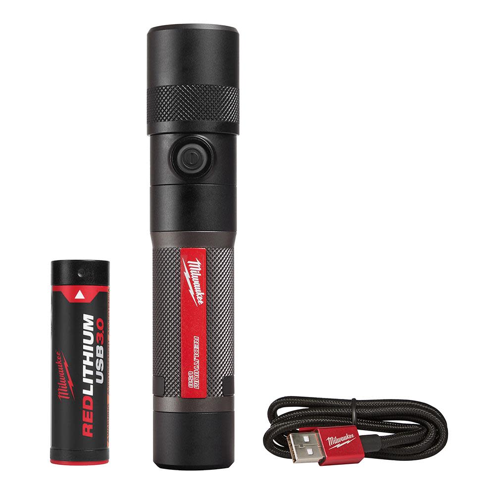 MW USB Rechargeable 1100L Twist Focus Flashlight 2161-21 from MW