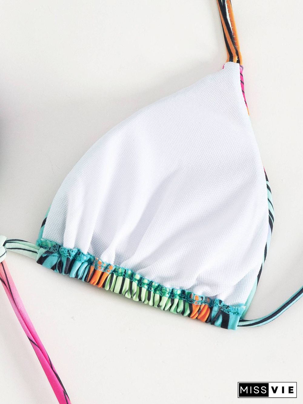 Gradient Tassels Key-hole Bikini Set