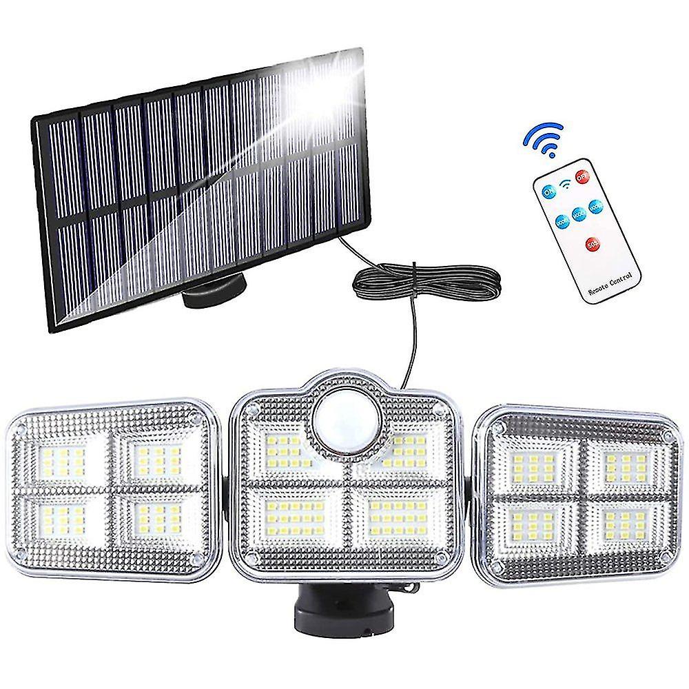 Outdoor Solar Lights With， 122 Led 1200 Lumens Solar Light With Remote Control， 270 Lighting Angle， Ip65 Waterproof