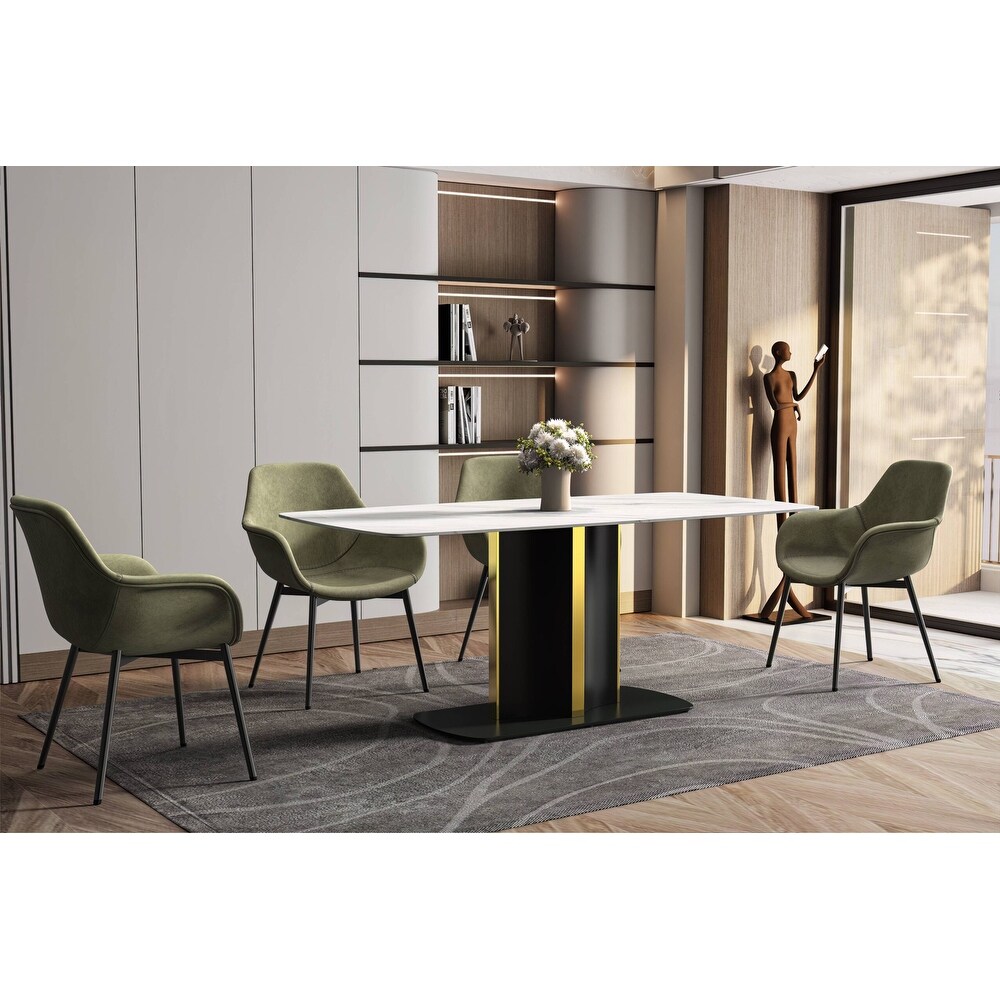 LeisureMod Sylva Dining Table with a 55\