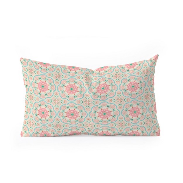 Pimlada Phuapradit Floral Mandala Tile Oblong Throw Pillow Society6