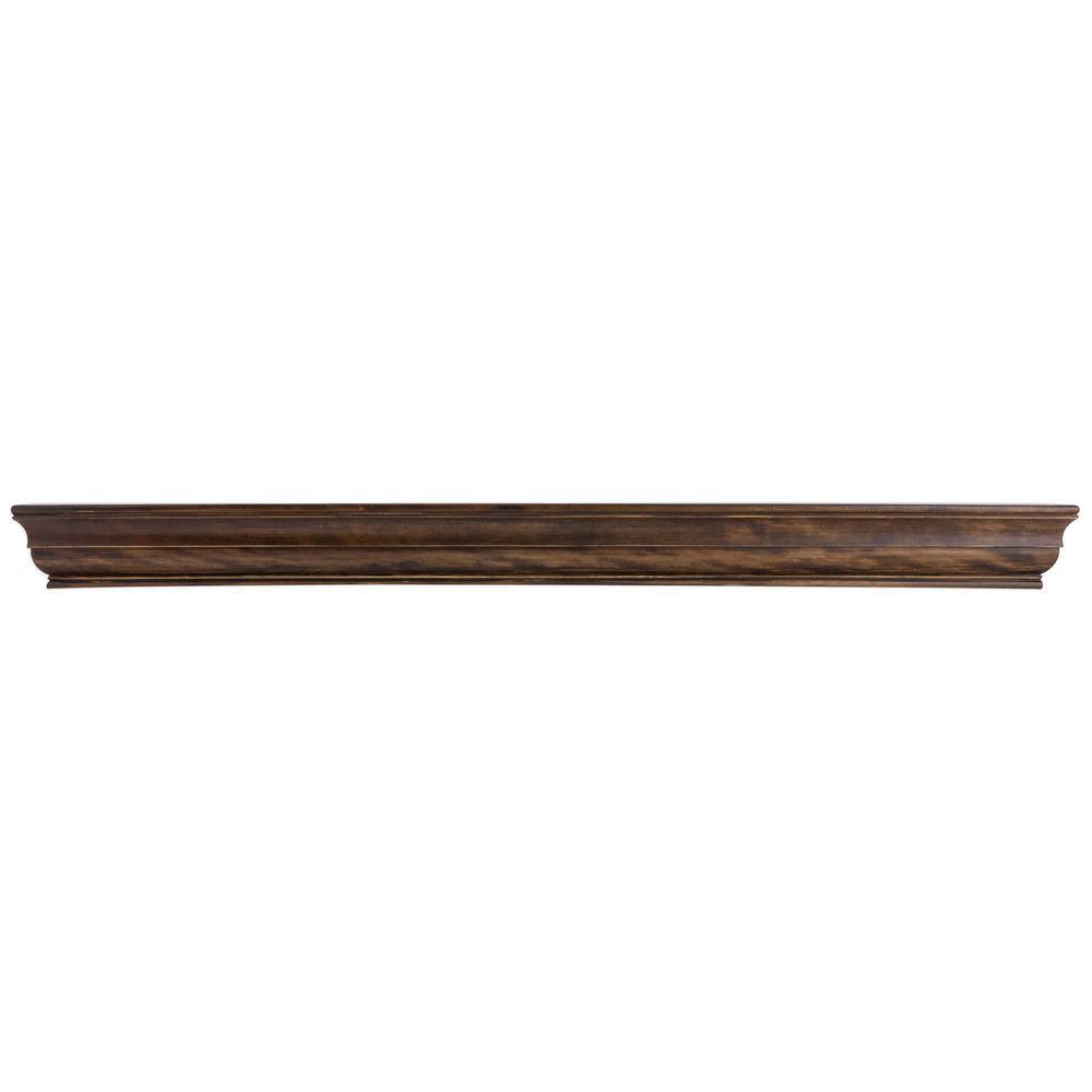 Dogberry Collections 60 in. Dark Chocolate Shaker Mantel Shelf m-shak-6077-dkch-none