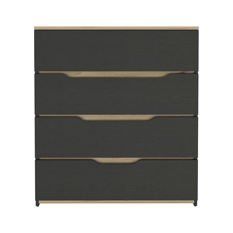 DEPOT E-SHOP Aralia Drawer Dresser， Four Drawers， Superior Top， Black / Light Oak