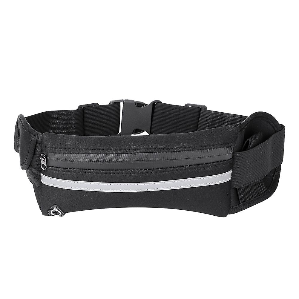 Multifunction Waist Bag Waterproof Outdoor Sports Running Waist Bag Belt Yoga Pockets (black)