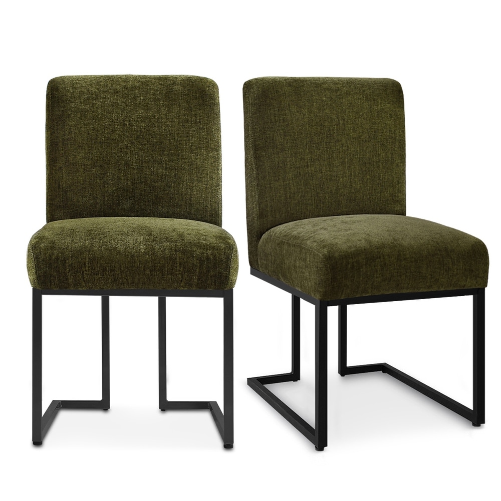 Dining Chair with Black Metal Legs (Set of 2)