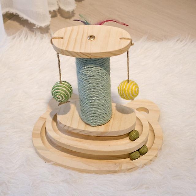 Wooden cat sisal scratching post