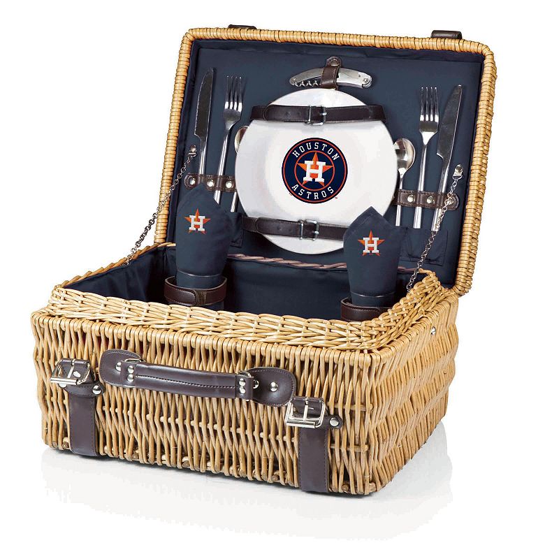 Picnic Time Houston Astros Champion Willow Picnic Basket with Service for 2