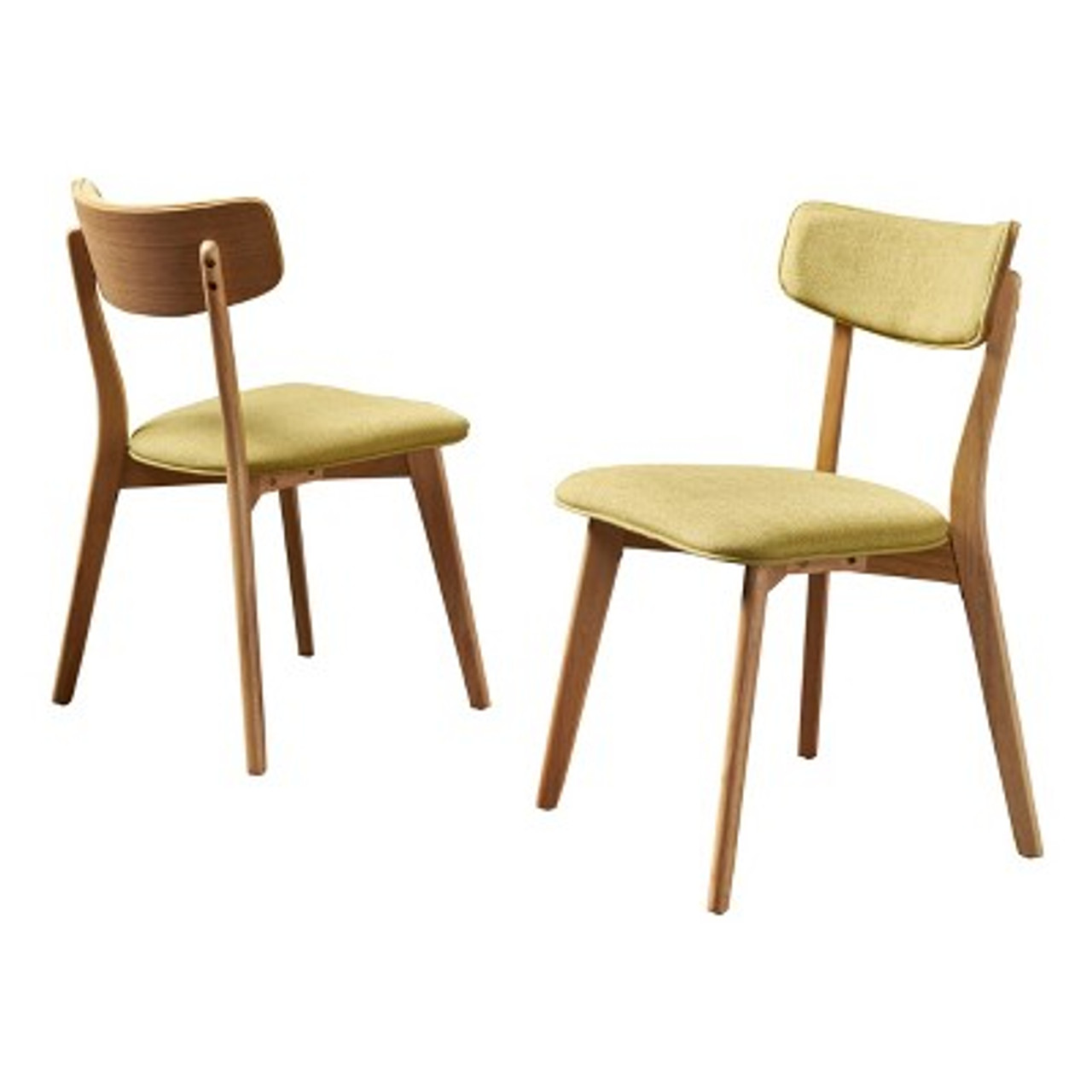 Set of 2 Chazz Mid - Century Dining Chair Green Tea/Oak - Christopher Knight Home