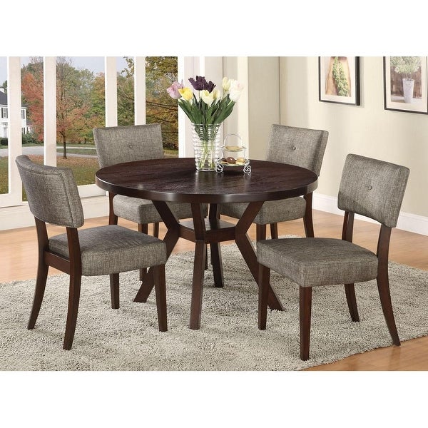 2PCS Drake Dining Chair Armless Side Chair (Set-2) in Gray Fabric