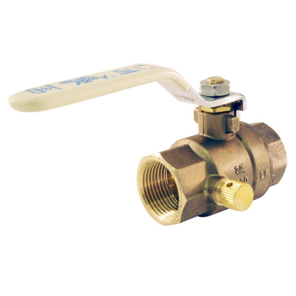 Apollo 34 in. Brass Ball Valve with Waste NPT Full-Port THD95A304