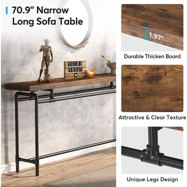 70.9 Inches Console Sofa Table for Living Room， Wood Entryway Table