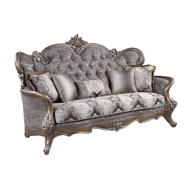 Elozzol Sofa Fabric antique Bronze Finish Acme Furniture