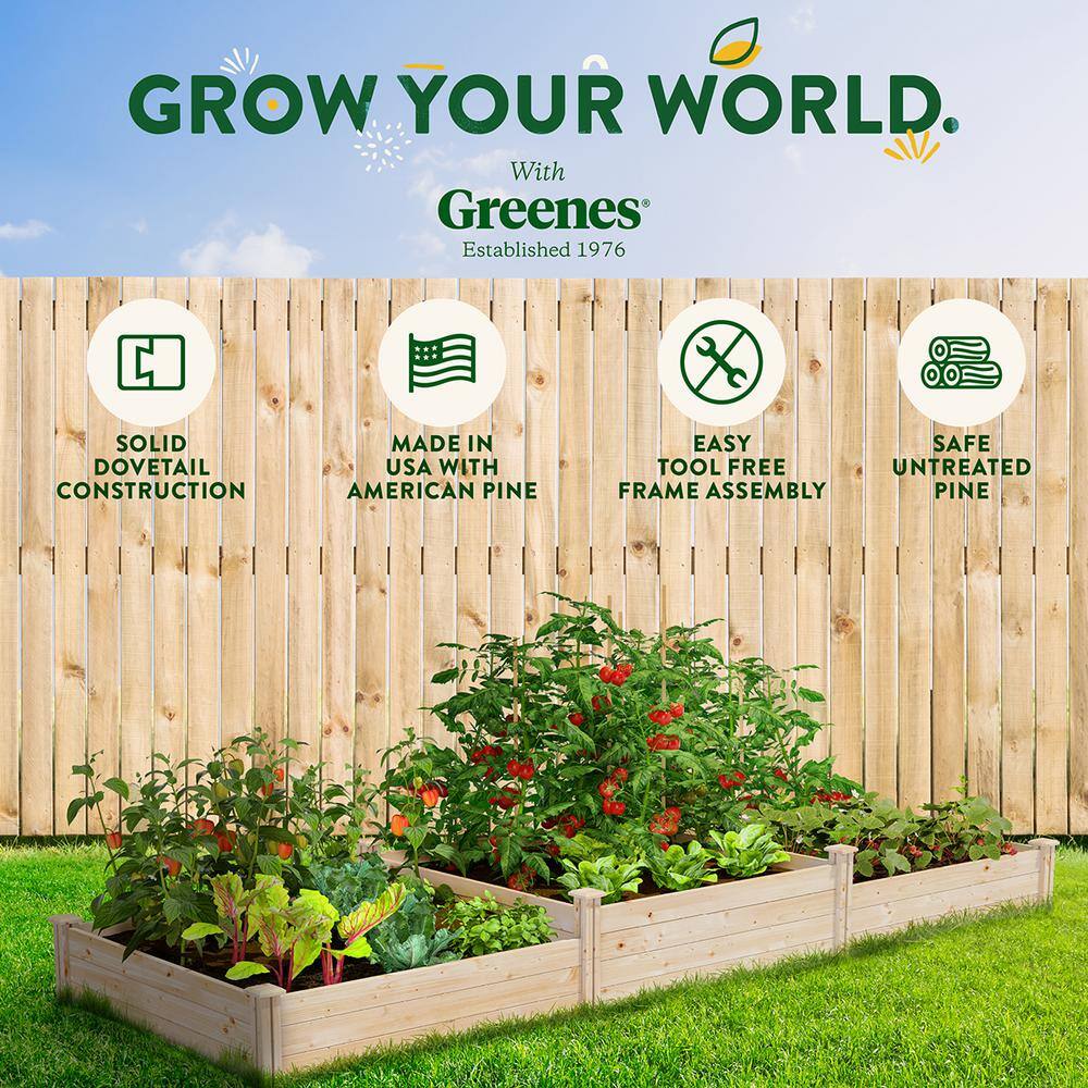 Greenes Fence 4 ft. x 12 ft. Tall Tiers Original Pine Raised Garden Bed RCP4T8S34B