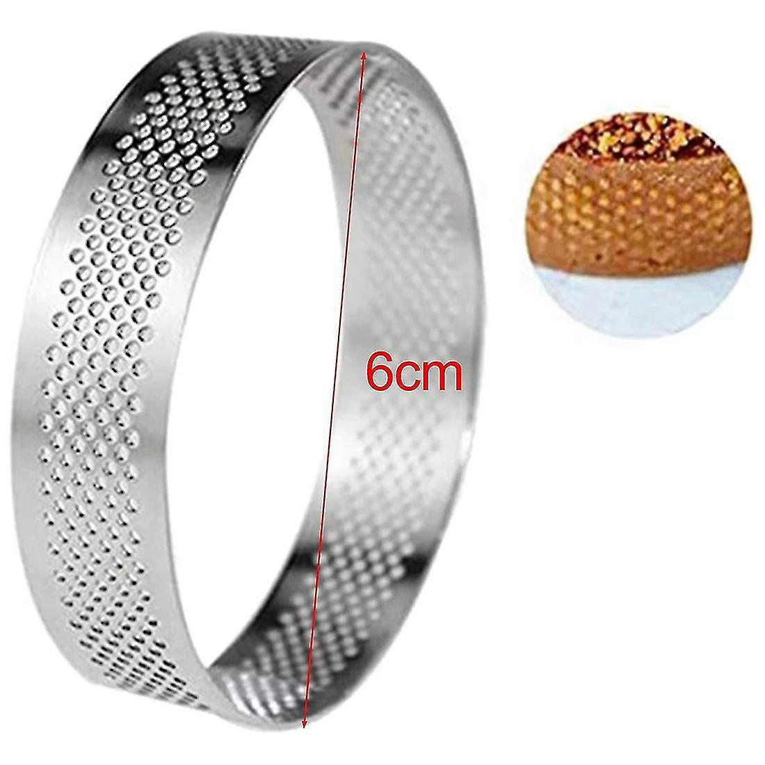 12 Pack Stainless Steel Tart Rings，perforated Cake Mousse Ring， 6cm