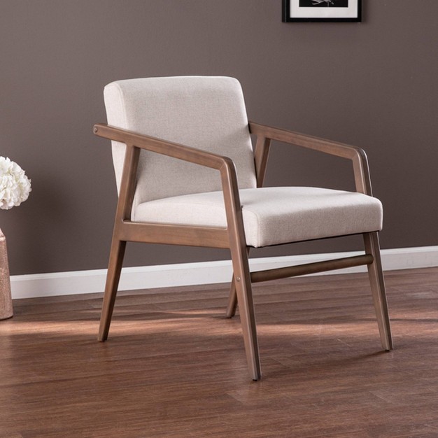 Winwest Upholstered Accent Chair Cream brown Aiden Lane