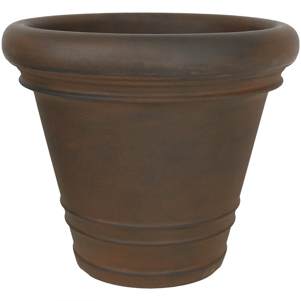 Crozier Outdoor Double Walled Flower Pot Planter   Rust   16\