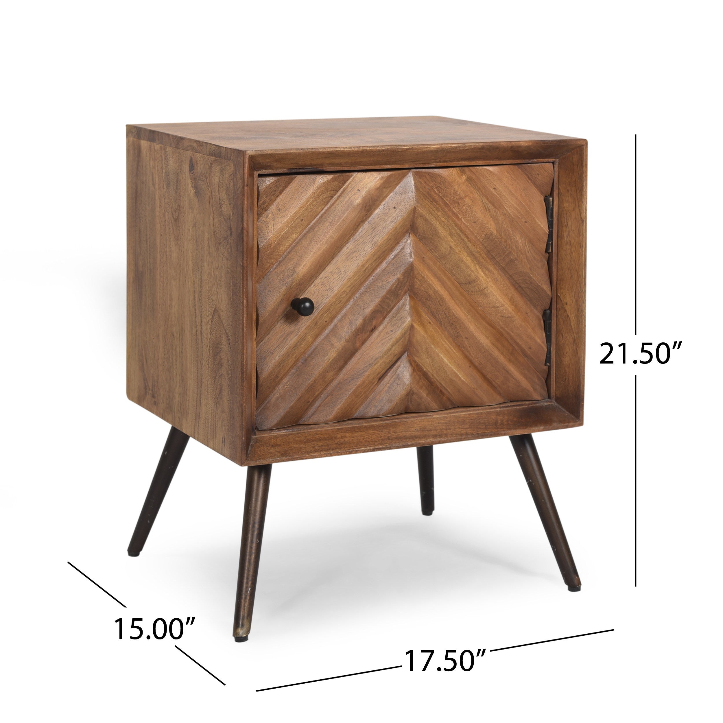 Riha Mid-Century Modern Mango Wood Cabinet