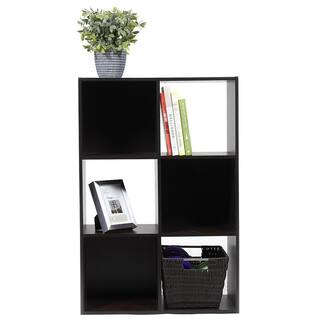 Home Basics Open and Enclosed Espresso 6 MDF Cube Organizer HDC92670