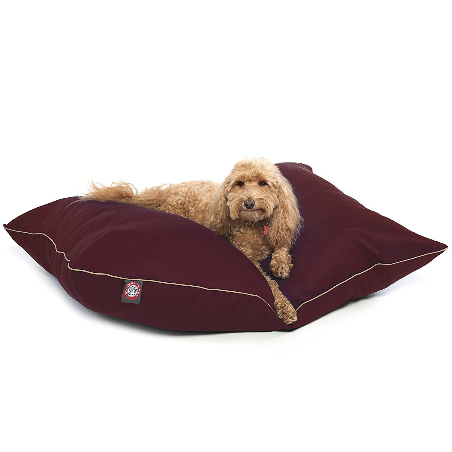 Majestic Pet Solid Color Super Value Dog Bed Machine Washable Burgundy Medium 28