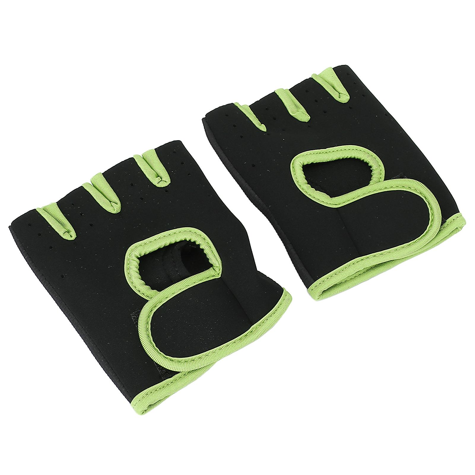 Breathable Fingerless Workout Gloves Skid Resistance Adjustable Wrist Support Gear Greenm