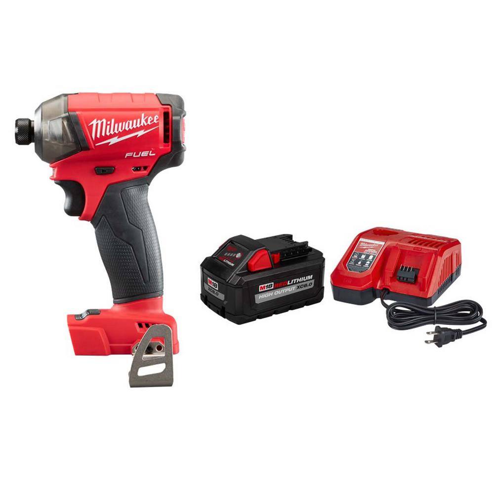 MW M18 FUEL SURGE 18-Volt Lithium-Ion Brushless Cordless 14 in. Hex Impact Driver with 8.0 Ah Starter Kit 2760-20-48-59-1880