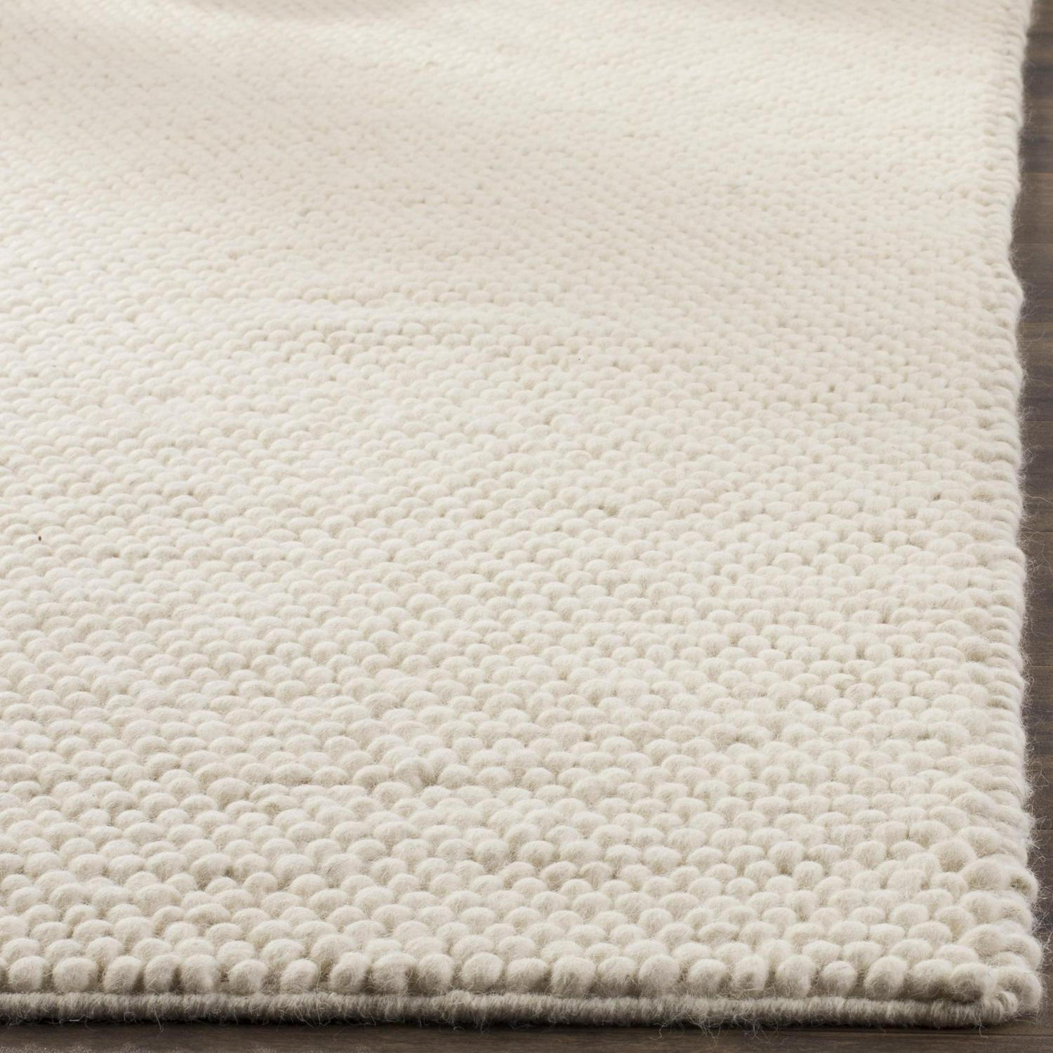 SAFAVIEH Natura Feride Solid Braided Wool Area Rug， Ivory， 6and#8242; x 9and#8242;