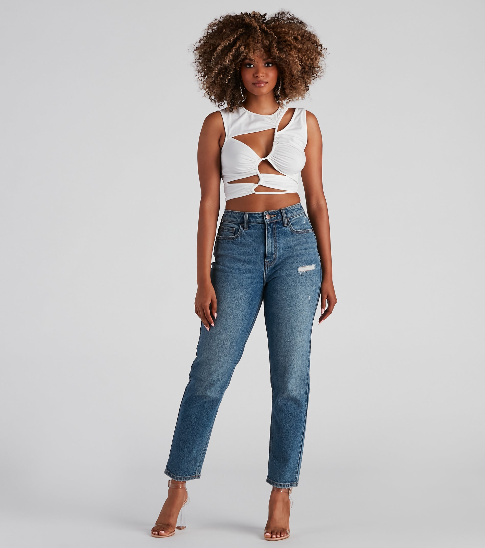 Edgy Love Cutout Crop Top