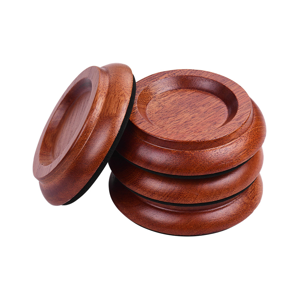 4pcs/Set Upright Piano Caster Cups Coaster Solid Wood with -slip EVA Pad