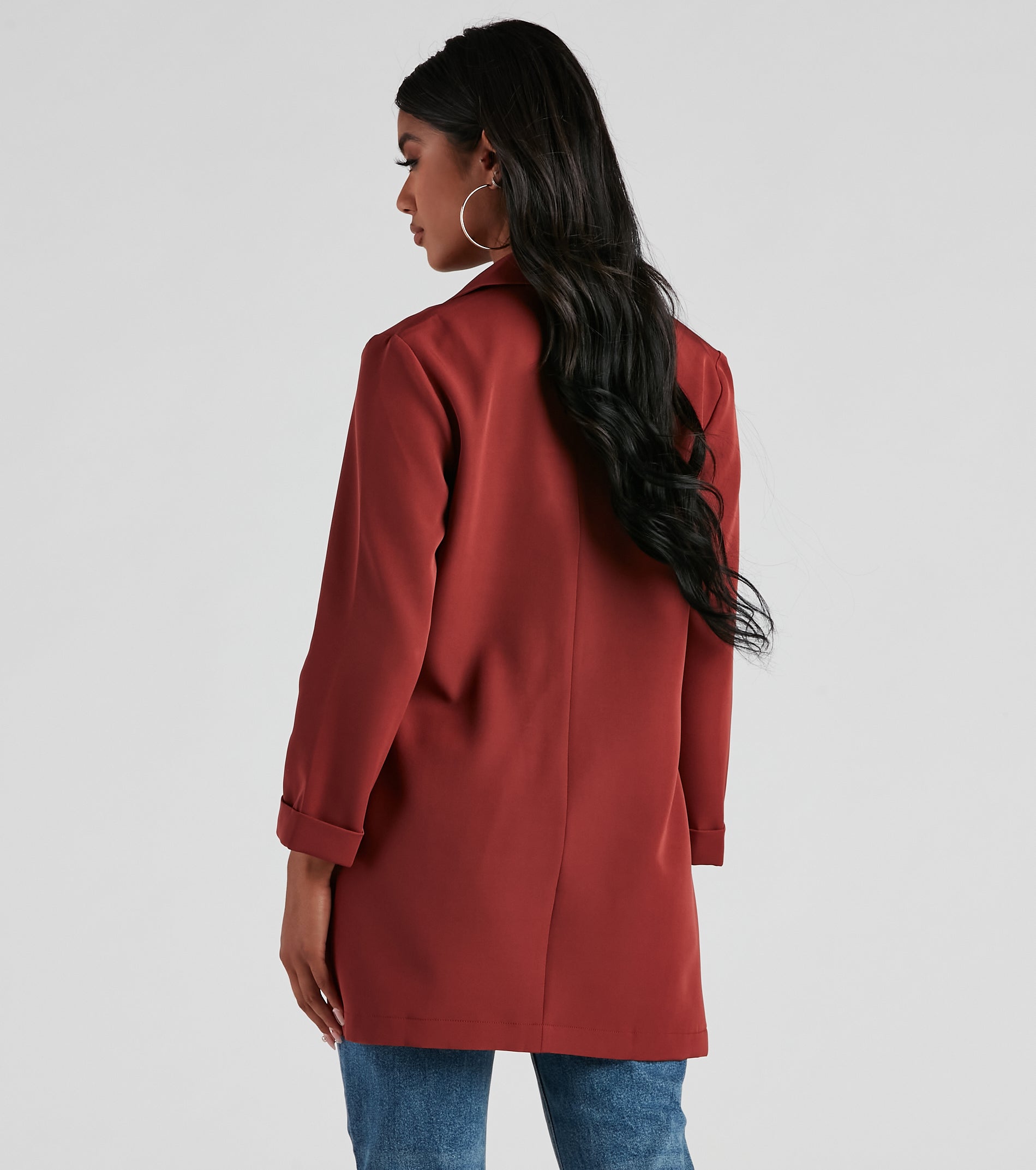 Biz Call 3/4 Sleeve Boyfriend Blazer