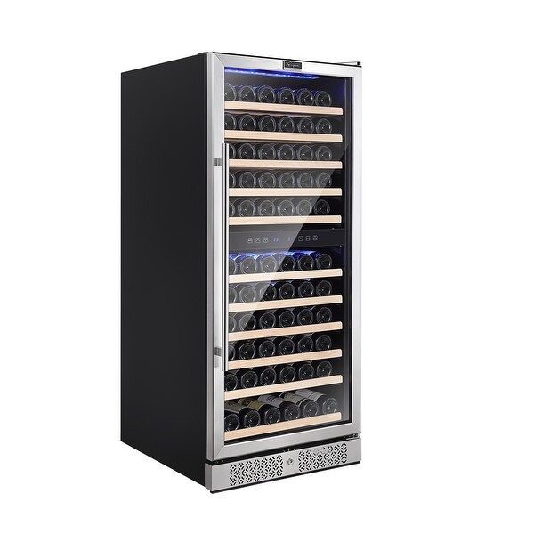 24 in. Dual Zone 116-Bottle Built-In Wine Cooler in Stainless Steel