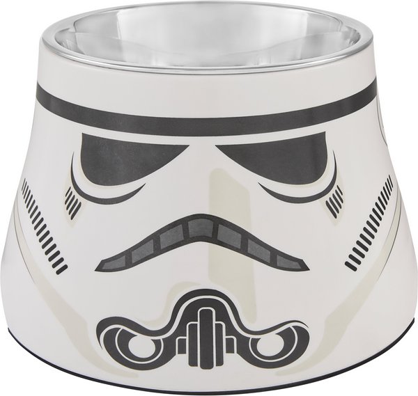 STAR WARS STORMTROOPER Melamine Elevated Stainless Steel Dog and Cat Bowl， 1.5 Cup