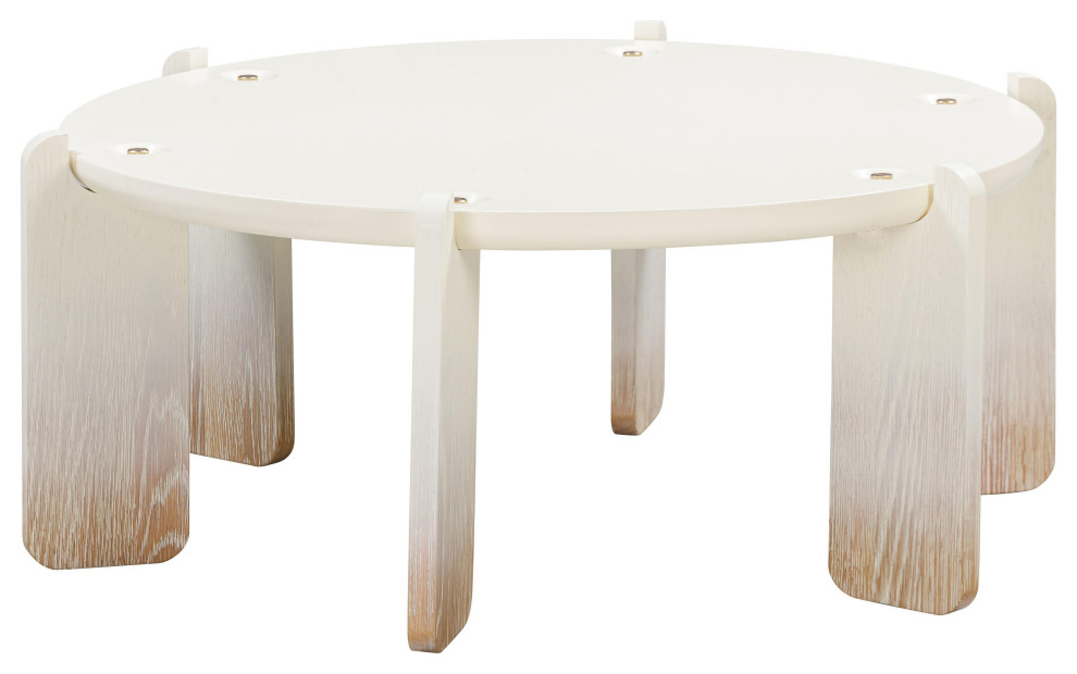 Gloria Cream Oak Coffee Table   Transitional   Coffee Tables   by Homesquare  Houzz