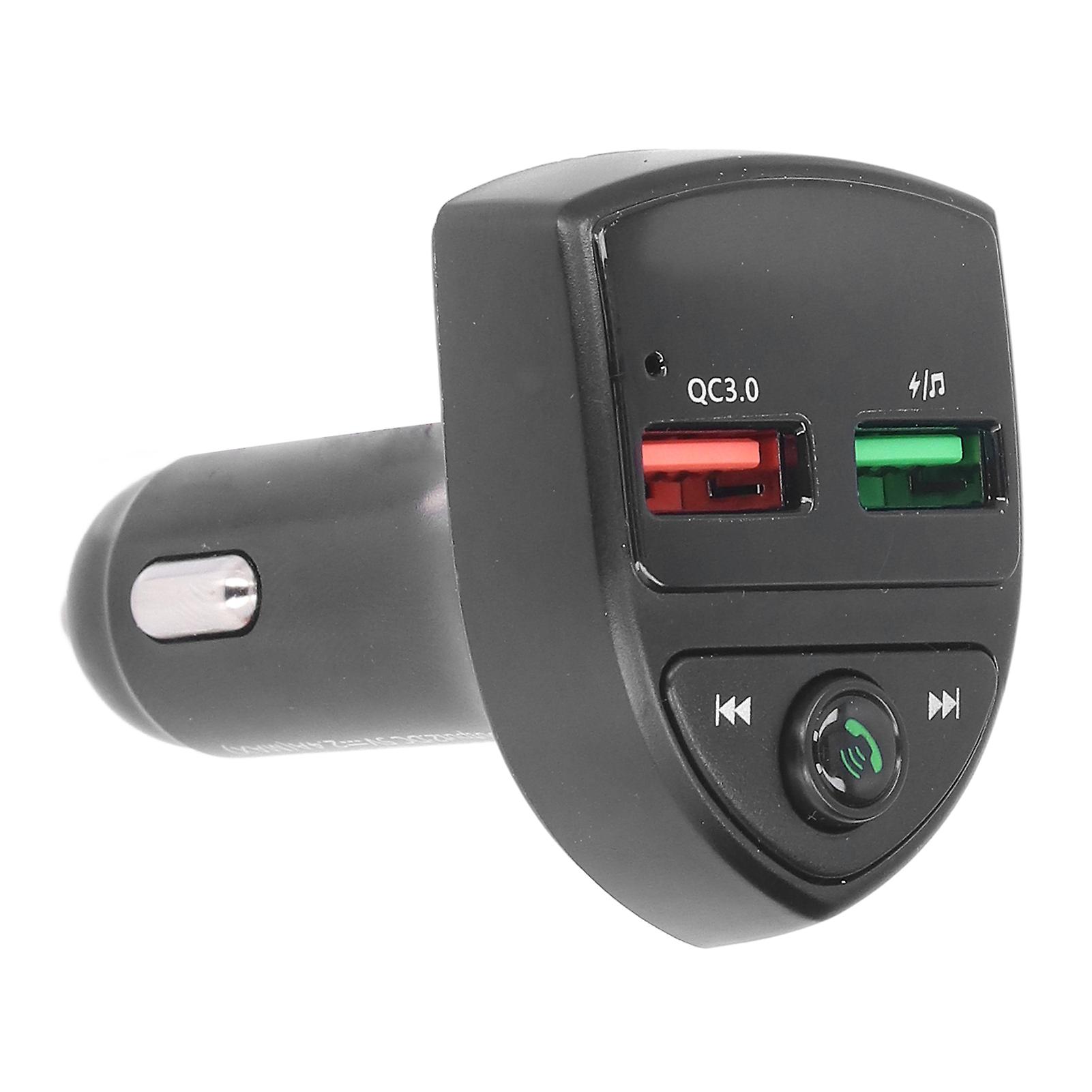 Bluetooth5.0 Car Adapter Dual Usb Port Wireless Fm Transmitter Fast Charging Hands Free Calling With Led Backlight