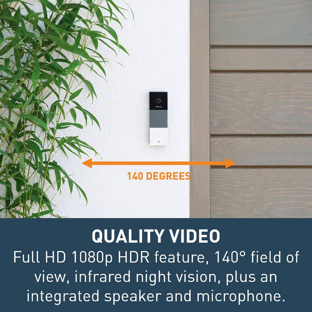 Legrand Netatmo Smart Home 1080P No Subscription Wired Video Doorbell NDBUS