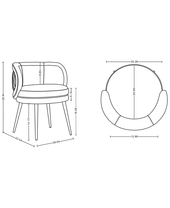 Manhattan Comfort Kaya 22.83 Wide Pleated Velvet Upholstered Dining Chair